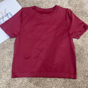 Women's Short Sleeve Crewneck Top - Burgundy a new day brand large